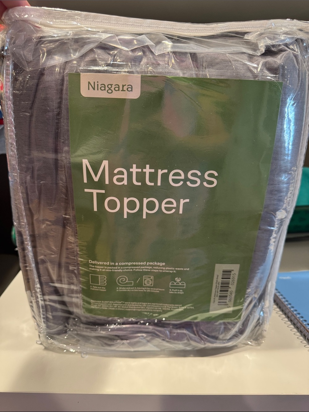 Brand new Niagara Gray Mattress Topper - Plush Comfort Layer